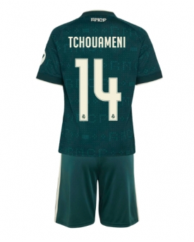 Real Madrid Aurelien Tchouameni #14 Maglia Gara Trasferta Repliche 2026-27 Bambino Maniche Corte Real Madrid Aurelien Tchouameni #14 Maglia Gara Trasferta Repliche 2026-27 Bambino Maniche Corte